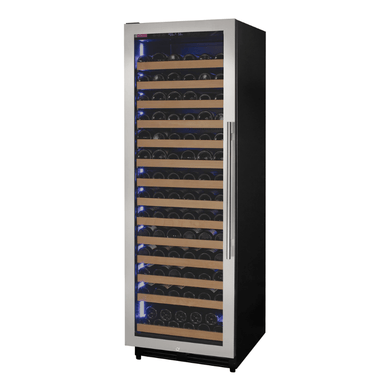 Allavino Reserva Series 163 Bottle 71 Tall Single Zone Left Hinge Stainless Steel Wine Refrigerator - Front view of wine refrigerator