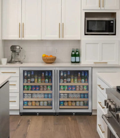 Allavino Reserva Series, Stainless Steel, Side-by-Side Beverage Center - built into kitchen counter