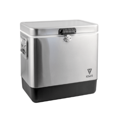 KOMOS 51L Stainless Steel Cooler Box - front view