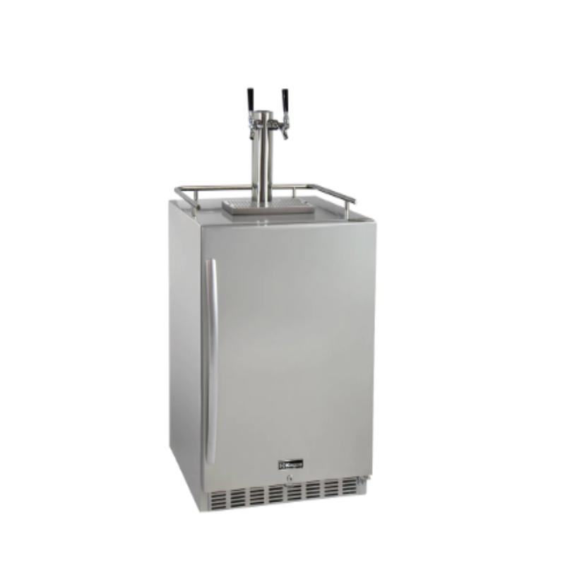 Kegco 24" Wide, Dual Tap, All Stainless Steel, Outdoor, Built-In, Right Hinge Kegerator with Kit