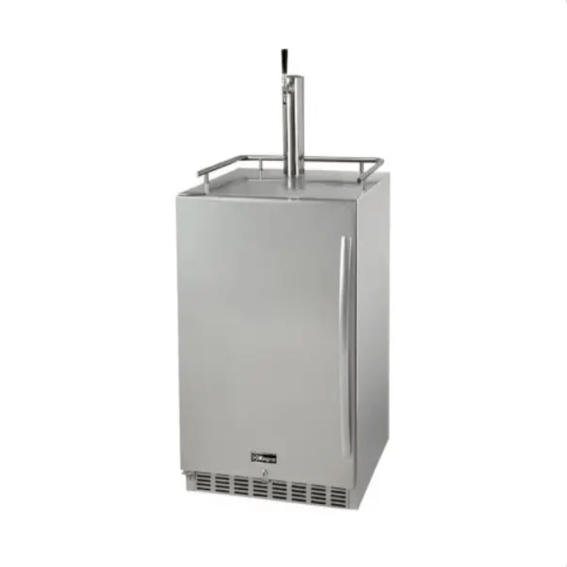 Kegco 24" Wide Single All Stainless Steel Outdoor Built-In Left Hinge Kegerator with Kit - front view