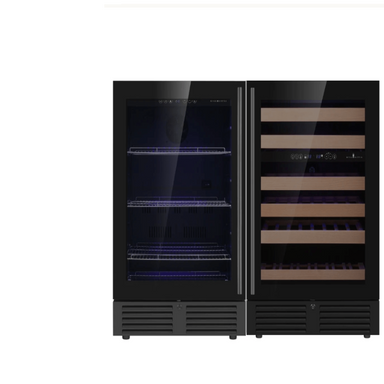 KingsBottle 48" Ultimate Under Bench Wine Fridge and Bar Refrigerator Combo - front view
