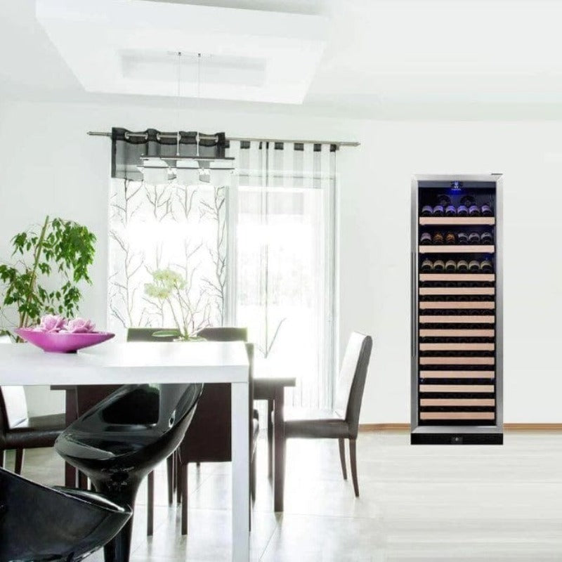 KingsBottle Tall Large Wine Cooler Refrigerator - freestanding in a room
