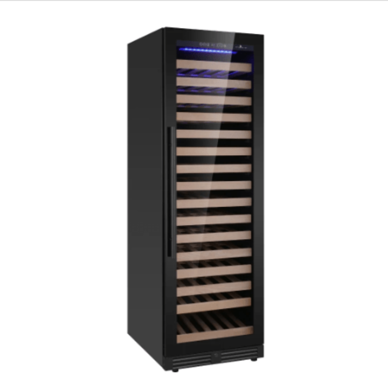 Kingsbottle Upright Single Zone Large Wine Cooler - front view with door closed
