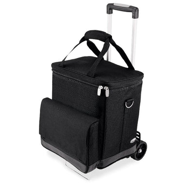 Legacy Barware Cellar 6-Bottle Wine Carrier & Cooler Tote with Trolley - cooler on trolley