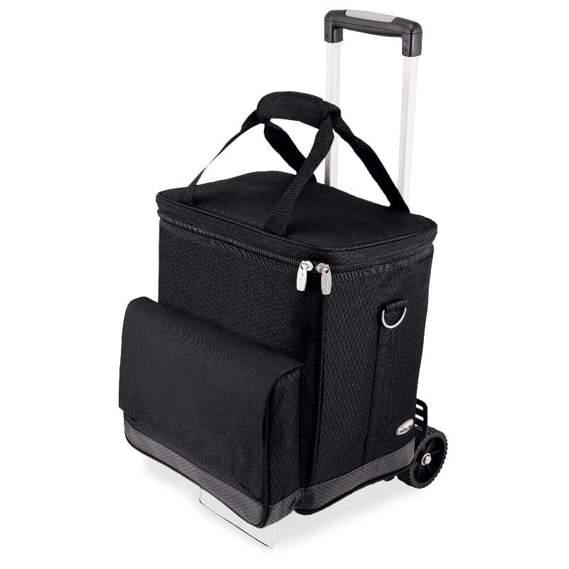 Legacy Barware Cellar 6-Bottle Wine Carrier & Cooler Tote with Trolley - cooler on trolley
