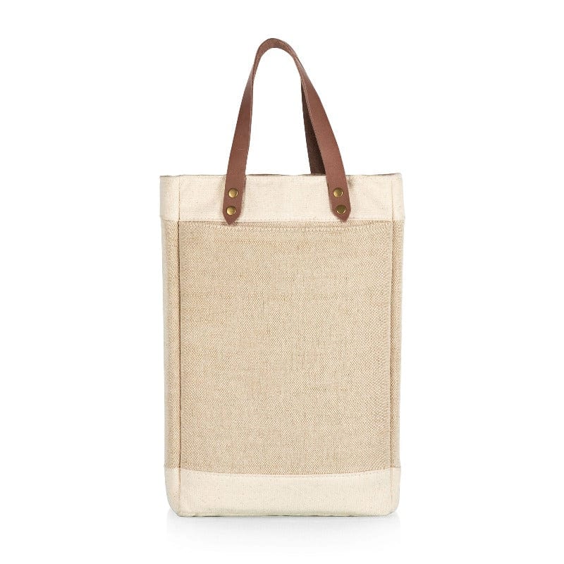 Legacy Barware Pinot Jute 2 Bottle Insulated Wine Bag - Front view of Wine Bag