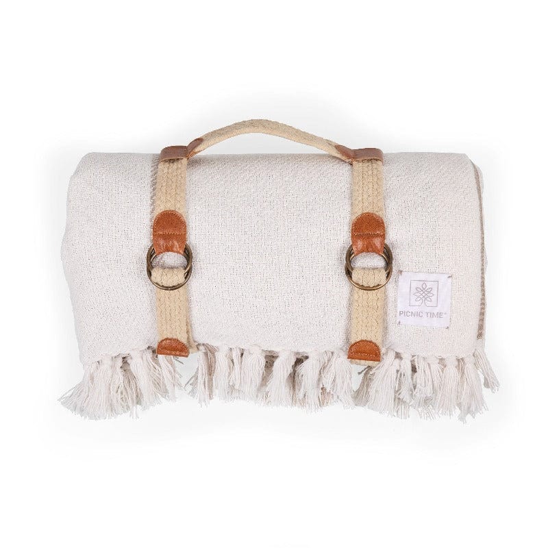 Picnic Time Montecito Picnic Blanket with Harness - blanket rolled up in harness