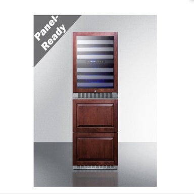 Summit 24" Wide Combination Dual-Zone Wine Cellar and 2-Drawer All-Refrigerator - panel ready