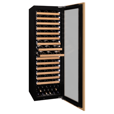 Allavino 107 Bottle Single Zone Panel Ready Wine Refrigerator - Open view of wine refrigerator