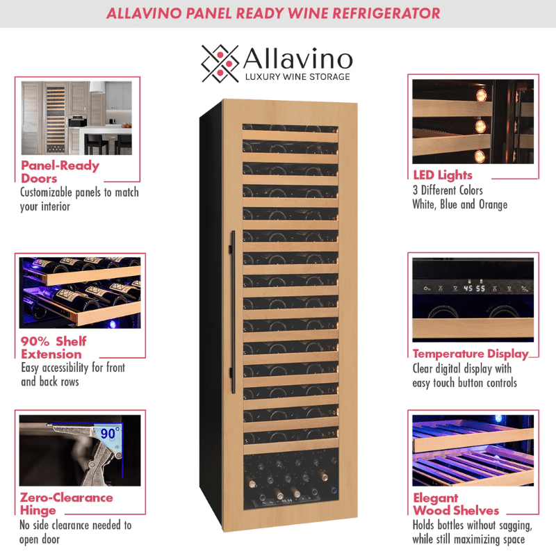 Allavino 107 Bottle Single Zone Panel Ready Wine Refrigerator - Description of wine refrigerator