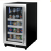 Allavino 15" Wide Reserva Beverage Center, Stainless Front Shelves, Left Hinge, door closed and front view