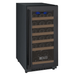 Allavino 15" Wide FlexCount II Tru-Vino 30 Bottle Single Zone Black Wine Refrigerator, RHH - front view with bottles inside