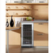 Allavino 15" Wide FlexCount II Tru-Vino Stainless Steel Left Hinge Beverage Center, SS, LHH - built into modern kitchen cabinet