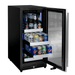 Allavino 15-Inch Reserva Series Beverage Center with Stainless Front Shelves with door open and shelves pulled out