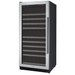 Allavino 24" Wide FlexCount II Tru-Vino 128 Bottle Single Zone Stainless Steel Left Hinge Wine Refrigerator - Front view of wine refrigerator