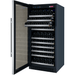 Allavino 24" Wide FlexCount II Tru-Vino 128 Bottle Single Zone Stainless Steel Left Hinge Wine Refrigerator - Open view of wine refrigerator