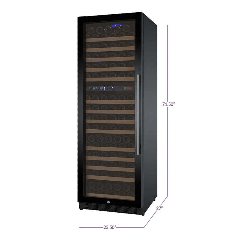 Allavino 24 Wide FlexCount II Tru-Vino 172 Bottle Dual Zone Black Left Hinge Wine Refrigerator - Dimensions of wine refrigerator