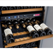 Allavino 24" Wide FlexCount II Tru-Vino 172 Bottle Dual Zone Black Right Hinge Wine Refrigerator - shelf and temp controls