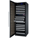 Allavino 24 Wide FlexCount II Tru-Vino 172 Bottle Dual Zone Stainless Steel Left Hinge Wine Refrigerator - Open view of wine refrigerator