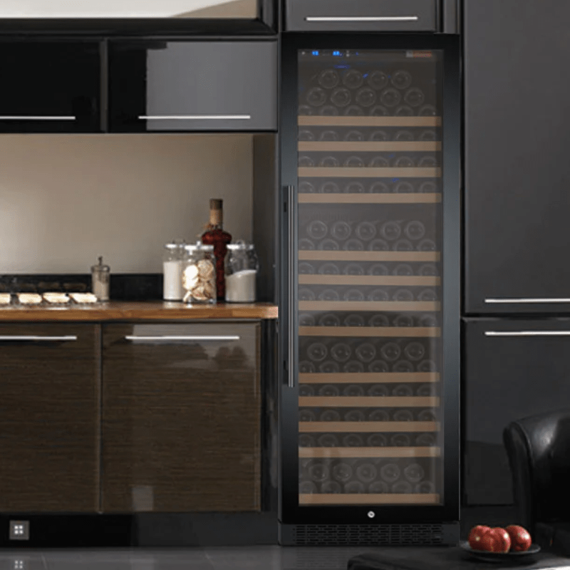 Allavino 24 Wide FlexCount II Tru-Vino 177 Bottle Single Zone Black Right Hinge Wine Refrigerator - Perfect to put in the kitchen