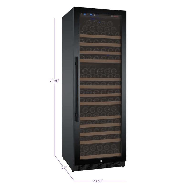 Allavino 24 Wide FlexCount II Tru-Vino 177 Bottle Single Zone Black Right Hinge Wine Refrigerator - Dimensions of wine refrigerator