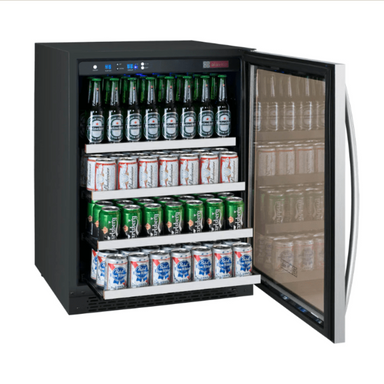 Allavino 24" Wide FlexCount II Tru-Vino Stainless Steel Right Hinge Beverage Center - door open 