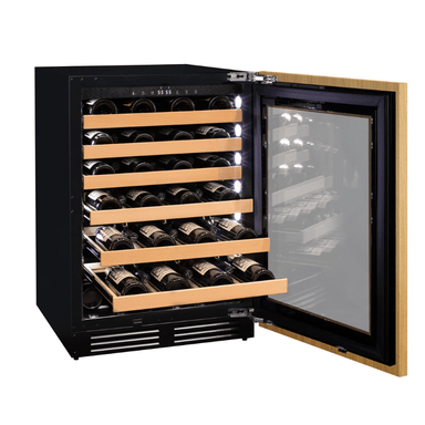 Allavino 24 Wide Single Zone Panel Ready Wine Refrigerator - Open view of wine refrigerator