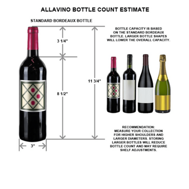 Allavino 24" Wide Vite II 99 Bottle Black Single Zone Wine Refrigerator - bottle count estimate