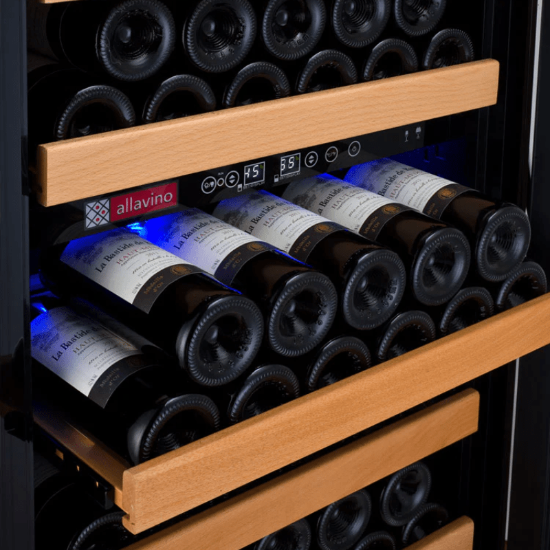 Allavino 24 Wide Vite II Tru-Vino 99 Bottle Dual Zone Black Right Hinge Wine Refrigerator - Perfect to put wine bottles