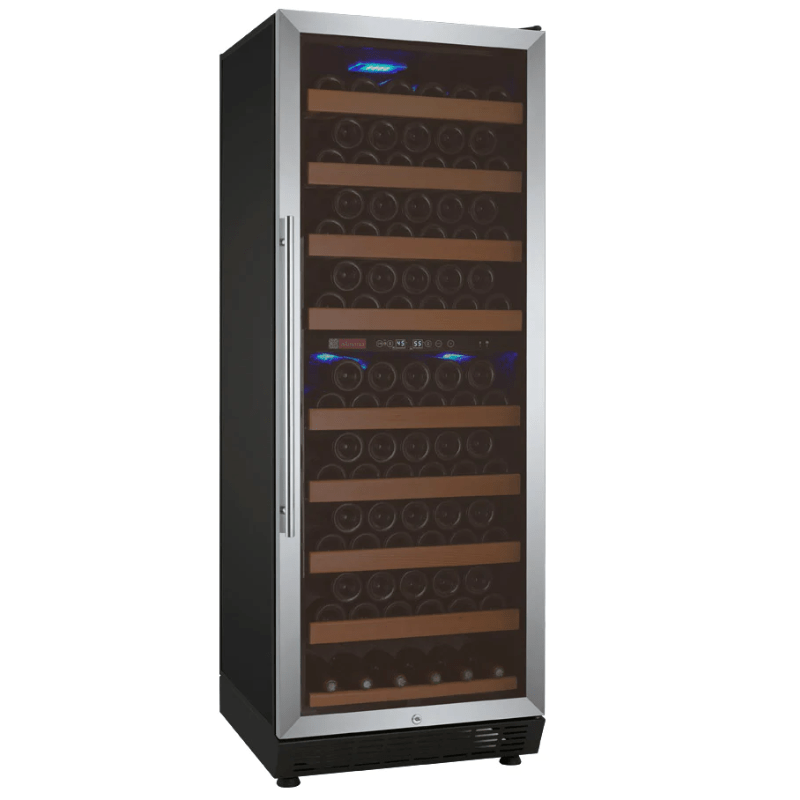 Allavino 24 Wide Vite II Tru-Vino 99 Bottle Dual Zone Stainless Steel Right Hinge Wine Refrigerator - Front view of wine refrigerator