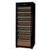 Allavino 29 Wide 248 Bottle Single Zone Black Glass Left Hinge Wine Refrigerator with Display Shelving - Front view of wine refrigerator