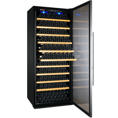 Allavino 32 Wide Vite II Tru-Vino 277 Bottle Single Zone Stainless Steel Right Hinge Wine Refrigerator - Open view of wine refrigerator