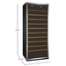 Allavino 32 Wide Vite II Tru-Vino 277 Bottle Single Zone Stainless Steel Right Hinge Wine Refrigerator - Dimensions of wine refrigerator