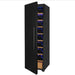 Allavino 76.5" Tall Single Zone Wine Vault with Solid Black Left Hinge Door - front view with door part open