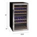 Allavino Cascina Series 28 Bottle Dual Zone Freestanding Wine Cooler Refrigerator with Stainless Steel Door - Dimensions of wine refrigerator