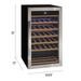 Allavino Cascina Series 33 Bottle Single Zone Freestanding Wine Refrigerator Cooler with Stainless Steel Door - Dimensions of wine refrigerator