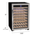 Allavino Cascina Series 55 Bottle Single Zone Freestanding Wine Refrigerator Cooler with Stainless Steel Door - Dimensions of wine refrigerator