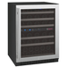 Allavino FlexCount Series 56 Bottle Dual Zone Built-In Wine Refrigerator with Stainless Steel Door - Right Hinge - Front view of wine refrigerator