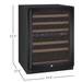 Allavino FlexCount Series 56 Bottle Dual Zone Built-in Wine Cooler Refrigerator with Black Door - Right Hinge - Dimensions of wine refrigerator