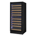 Allavino Reserva Series 119 Bottle 55 Tall Dual Zone Left Hinge Black Glass Wine Refrigerator - Front view of wine refrigerator