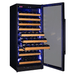 Allavino Reserva Series 119 Bottle 55 Tall Dual Zone Right Hinge Black Glass Wine Refrigerator - Open view of wine refrigerator