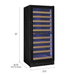 Allavino Reserva Series 119 Bottle 55 Tall Dual Zone Right Hinge Black Glass Wine Refrigerator - Dimensions of wine refrigerator