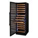 Allavino Reserva Series 154 Bottle 71 Tall Dual Zone Left Hinge Black Glass Door Wine Refrigerator - Open view of wine refrigerator