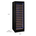 Allavino Reserva Series 163 Bottle 71 Tall Single Zone Right Hinge Black Glass Door Wine Refrigerator - Size of wine refrigerator