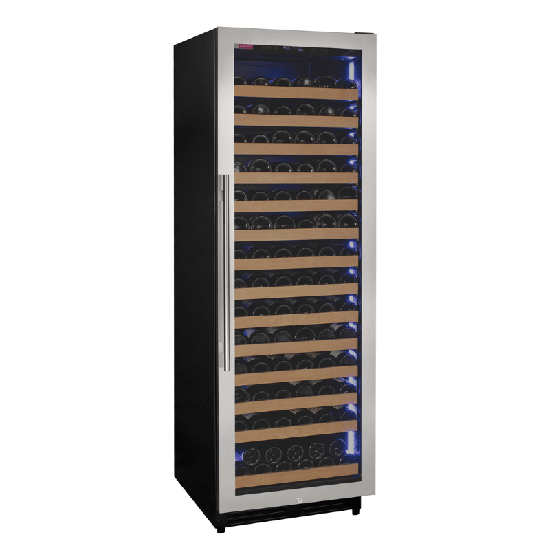 Allavino Reserva Series 163 Bottle 71 Tall Single Zone Right Hinge Stainless Steel Wine Refrigerator - Front view of wine refrigerator