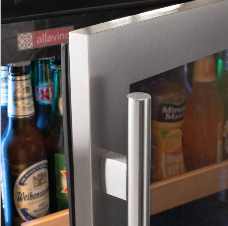 Allavino Reserva Series 24" Wide Stainless Steel Left Hinge Beverage Center - detail of handle