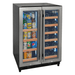 Allavino Reserva Series 24 Wide Two Door Stainless Steel Wine RefrigeratorBeverage Center with Wood Front Shelves - Front view of wine refrigerator