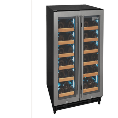 Allavino Reserva Series 36 Bottle Dual Zone Wine Refrigerator with Stainless Steel French Doors - front view