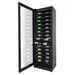 Allavino Reserva Series 67 Bottle 71 Tall Single Zone Left Hinge Black Shallow Wine Refrigerator Console - Open view of wine refrigerator